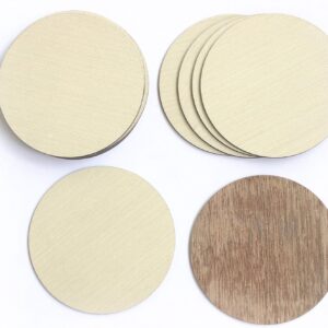 IVEI DIY Wood Finished Coasters Round Plywood Sheet Craft - Plain Wooden Coasters Circle Shaped Blank Cutouts for Painting Wooden Sheet Craft, Decoupage, Resin Art Work Set of 12 (3.5in X 3.5in)