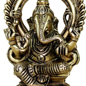 eSplanade Brass Ganesh Ganesha Ganpati Vinayak Showpiece | Murti Idol Statue Sculpture - 5.75" Inches