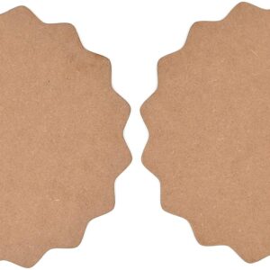 IVEI DIY Wood Sheet Craft - MDF Cutouts Scallop Shaped - Curved Painting Wooden Sheet Craft - Set of 2 for Decoupage MDF Plains, Resin Art Work & Decoration