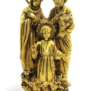 StonKraft Brass Holy Family of Mother Mary, Joseph, Jesus Christ Idol Statue Sculpture - (7.5" Inches Height)