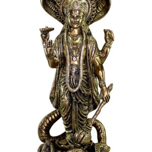 eSplanade Brass Lord Vishnu Narayan Moorti Murti Idol Statue | Pooja Idols - Home Decor | 17" Inches (Big Size)