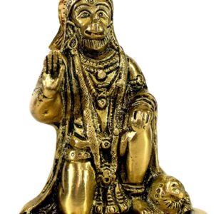 eSplanade Brass Hanuman Bajrangbali Anjeneya Pavan Putra Murti Idol Statue Murti Figurine for pooja and home decor (12.5 cms)