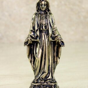 eSplanade Brass Mother Mary Statue Spiritual Idols - 5.75 inches | Religious Statues | Holy Statue of Christians