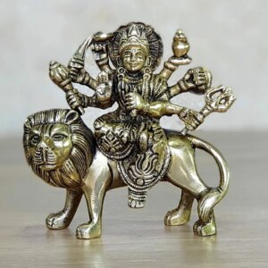 eSplanade Brass Maa Durga/MATA Rani Idol, Statue, moorti, murti for Home Mandir and Home Decor (4.6 Inches)