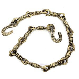 eSplanade Brass Chain with Hooks for Hanging Bell Diya Deepak Bells - Length 2 Feet (24" Inches) - Golden