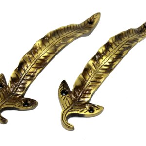 eSplanade Brass Designer Handle | Home Decor | Door Decor | Brass Door Pulls (Leaf Pair)