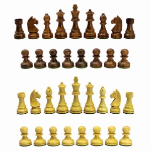 StonKraft - Wooden Chess Pieces Pawn with extra queens Chessmen Figurine Pieces Coins (3.75" King Height)