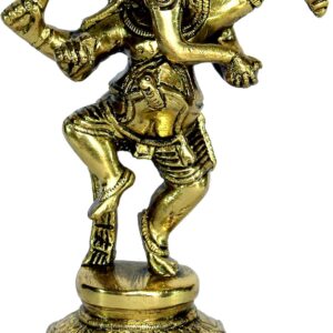 eSplanade 6" Dancing Ganesha Brass Showpiece | Home Decor | Ganesh Ganesha Ganpati Ganapati Murti Idol (Dancing Ganesha)