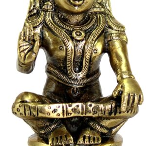 Brass Shiva Parvati - 2.25 inches | Brass Shiv Parivar Shiva Bholenath Shankar Parvati Ganesh/Ganesha Nandi Family Murti Idol Statue Sculpture (small size)