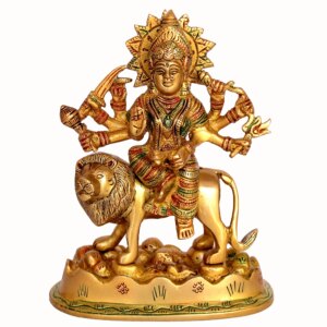 eSplanade Brass Maa Durga/MATA Rani Idol, Statue, Moorti, Murti for Home Mandir and Home Decor (6.5" Inches)