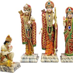 eSplanade Ram Darbar with Ram, Laxman, Sita and Hanuman Murti Idol Statue Sculpture | Decorative Idols - Home Decor | Resin - Multicolour - 18" Inches (Big Size)