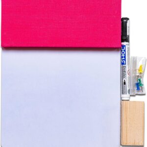 IVEI Combination Board - Pin Board and White Board Combo - Dry Erase Board - Bulletin Board - Wall Hanging Dual White Board & Pin Board for Kids Study Room, Office, School, Home - Pink