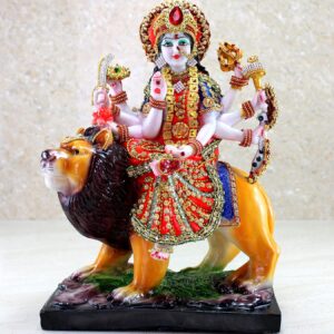 eSplanade Resin Maa Durga MATA Rani Sherawali Murti Idol Statue Sculpture (8 X 11.5 Inches)