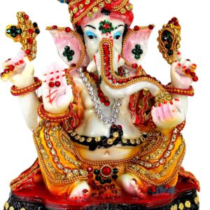 eSplanade Resin Ganesh Ganesha Ganpati Murti Idol Statue Sculpture (8.25") | Pooja idols | Home Decor