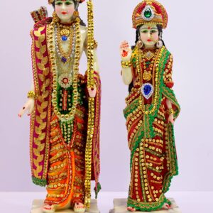 eSplanade Ram ji Shri Ram and Sita Maa Murti Idol Statue Sculpture | Decorative Items - Home Decor | Resin - Multi - 18" Inches (Big Size)