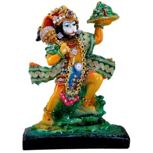 eSplanade Resin Hanuman Anjaneya Pavan Putra Idol Murti Moorti Statue (8.5 x 6.5 Inches)