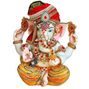 eSplanade Resin Ganesh Ganesha Ganpati Murti Idol Statue Sculpture - Big Size | Pooja idols | Home Decor - 17" Inches - Multi