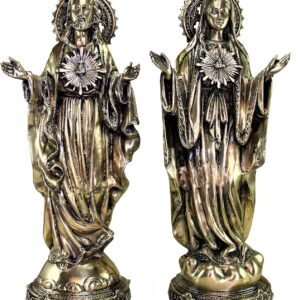 eSplanade Brass Jesus Christ and Mother Mary - 16 inches (BIG SIZE) | Religious Statues | Holy Statue of Christian